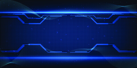 Abstract blue futuristic cyber tech space for digital futuristic theme artwrok wallpaper and background.Vector illustrations. © Alleachday