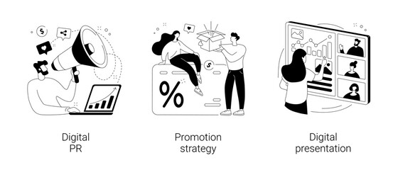 Online marketing campaign abstract concept vector illustrations.
