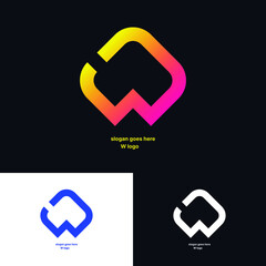 Minimal unique type W letter logo, W font logo, W icon, W symbol.