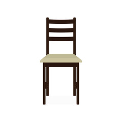 Brown chair on white background