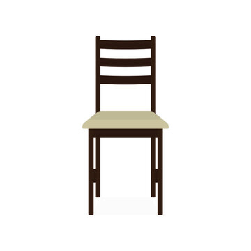 Brown chair on white background