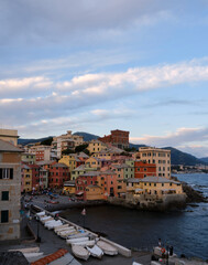 Boccadasse beach with the colorful houses