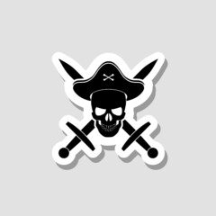 Pirate icon isolated on gray background