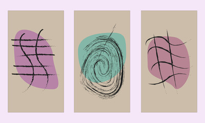 Set of abstract futuristic backgrounds. Geometric style vector graphics.