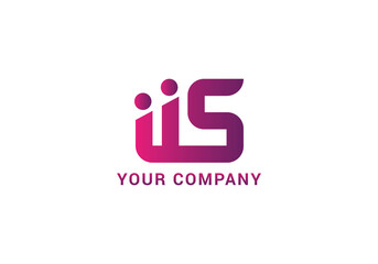 Initial letter iis logo design vector
