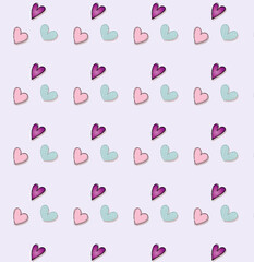 Patrón de corazones de colores 