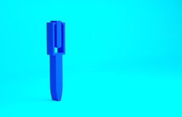 Blue Pen icon isolated on blue background. Minimalism concept. 3d illustration 3D render