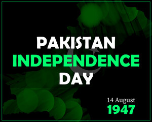 Illustration abstraction of Happy Pakistan Independence Day, celebrating independence day 14 august 1947 concept isolated