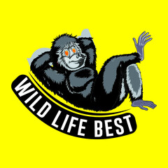 wild life best slogan t shirt design