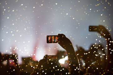 Summer festival concert crowd lights