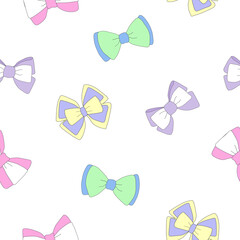 Seamless pattern colorful bows vector illustration