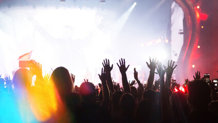 Summer festival concert crowd lights
