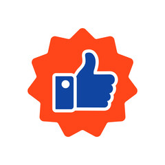 Thumbs up glyph icon. Vector like sign
