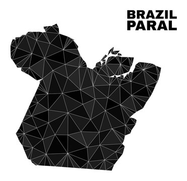 lowpoly Paral State map. Polygonal Paral State map vector is constructed from randomized triangles. Triangulated Paral State map polygonal model for education posters.