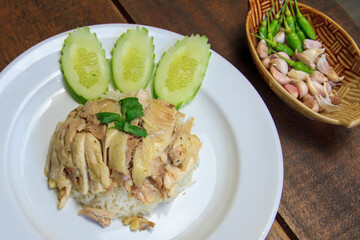 Hainanese chicken rice Thai food Khao Man Gai