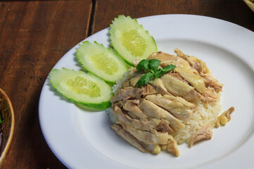 Hainanese chicken rice Thai food Khao Man Gai