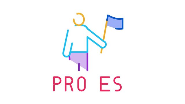 person dissident Icon Animation. color person dissident animated icon on white background