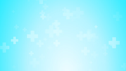 Medical health blue cross pattern background. Abstract healthcare technology and science concept.
