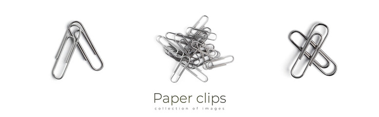 Paper clips isolated on a white background.