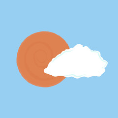 White cloud with the sun behind icon