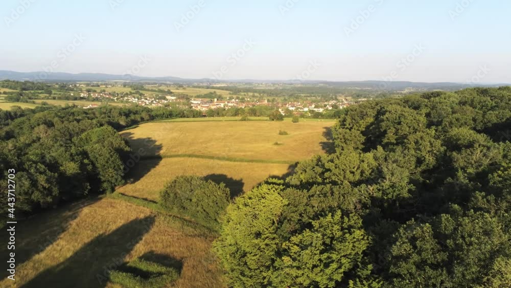 Poster Champs dans la Nièvre, vue aérienne, Bourgogne