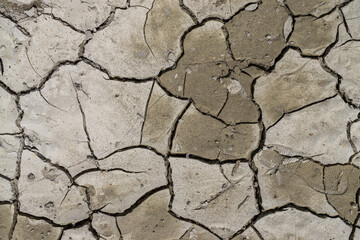 Cracks on dry ground