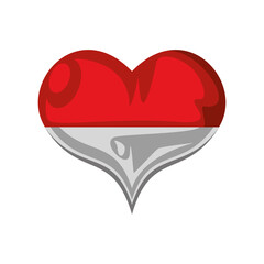 indonesia flag in heart