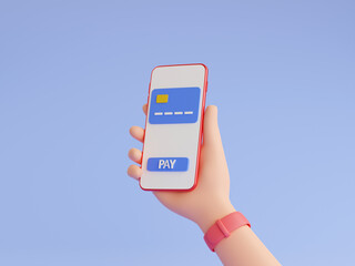 Online payment and electronic wallet 3d render illustration.