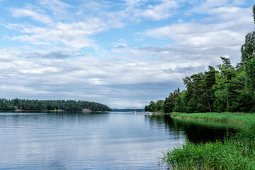 Fototapeta na wymiar A beautiful bay in the St. Anna archipelago in the Baltic Sea, Sweden 