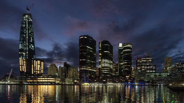 A Night to Day Timelapse of Barangaroo in Sydney 