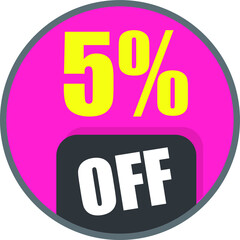 5% off. Discount Icon. Stunning sales promotion campaign .