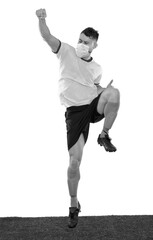 Young Soccer player with white shirt