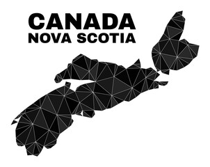 Low-poly Nova Scotia Province map. Polygonal Nova Scotia Province map vector is constructed from randomized triangles.