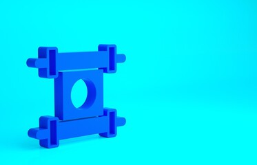 Blue Decree, paper, parchment, scroll icon icon isolated on blue background. Chinese scroll. Minimalism concept. 3d illustration 3D render