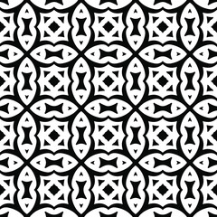 
floral seamless pattern background.Geometric ornament for wallpapers and backgrounds. Black and white pattern.