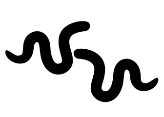 Big worms are crawling. Vector image.