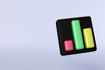 3d bar graph icon illustration