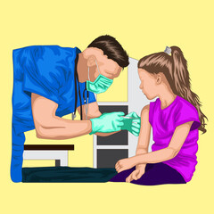 illustration of vaccines for healthy children and families