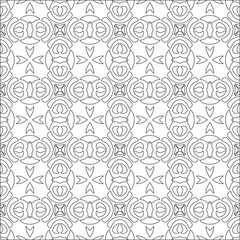 Vector pattern with symmetrical elements . Modern stylish abstract texture. Repeating geometric tiles from striped elements.Black and white pattern.