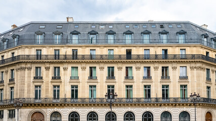 Paris, beautiful building place de l'Opera, in the center
