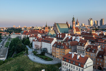 Obraz premium Warszawa panoramic view of Old Town and downtown