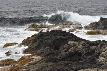 the waves showing their power