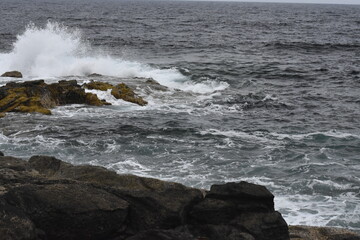 the waves showing their power