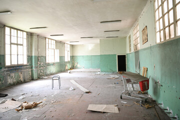 Abandoned house for renovation. Abandoned old house. Ruined old house.