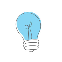 light bulb doodle icon isolated on white background, vector illustration