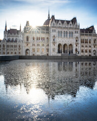 Fototapeta na wymiar Hungarian Parliament in sunset, Budapest