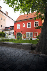 Nice medieval houses in the old town of Budapest, in the castle