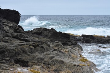 the waves showing their power