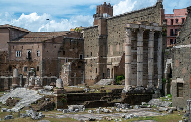 Fototapeta na wymiar Imperial Forums of Rome in Italy