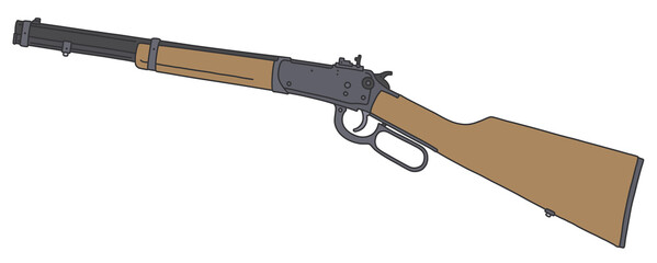 The vectorized hand drawing of a recent winchester repeating rifle - obrazy, fototapety, plakaty